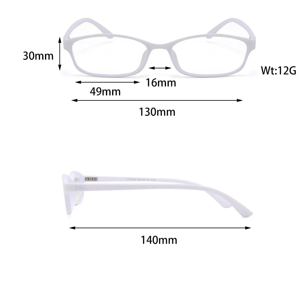 Cubojue Unisex Full Rim Rectangle Tr 90 Titanium Presbyopic Reading Glasses 9324