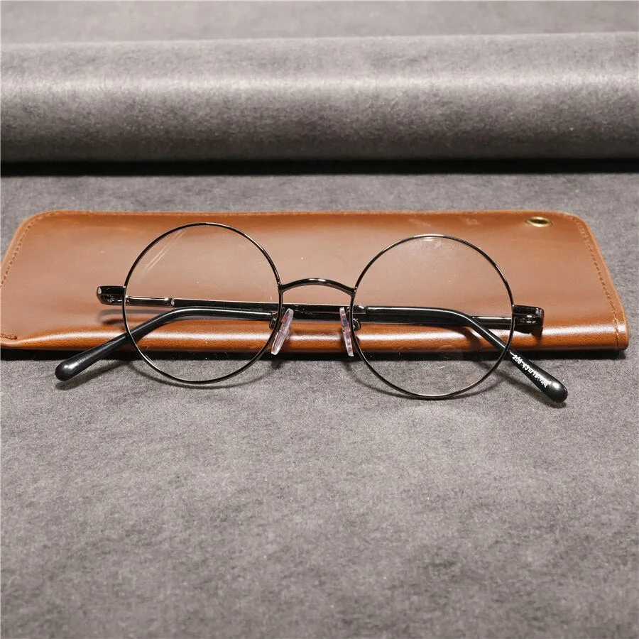 Cubojue Unisex Full Rim Round Alloy 43mm Reading Glasses