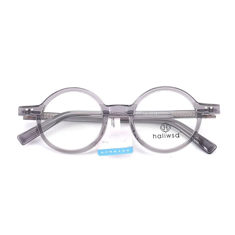 Cubojue Unisex Full Rim Small Round Acetate Hyperopic Reading Glasses Hlswdb