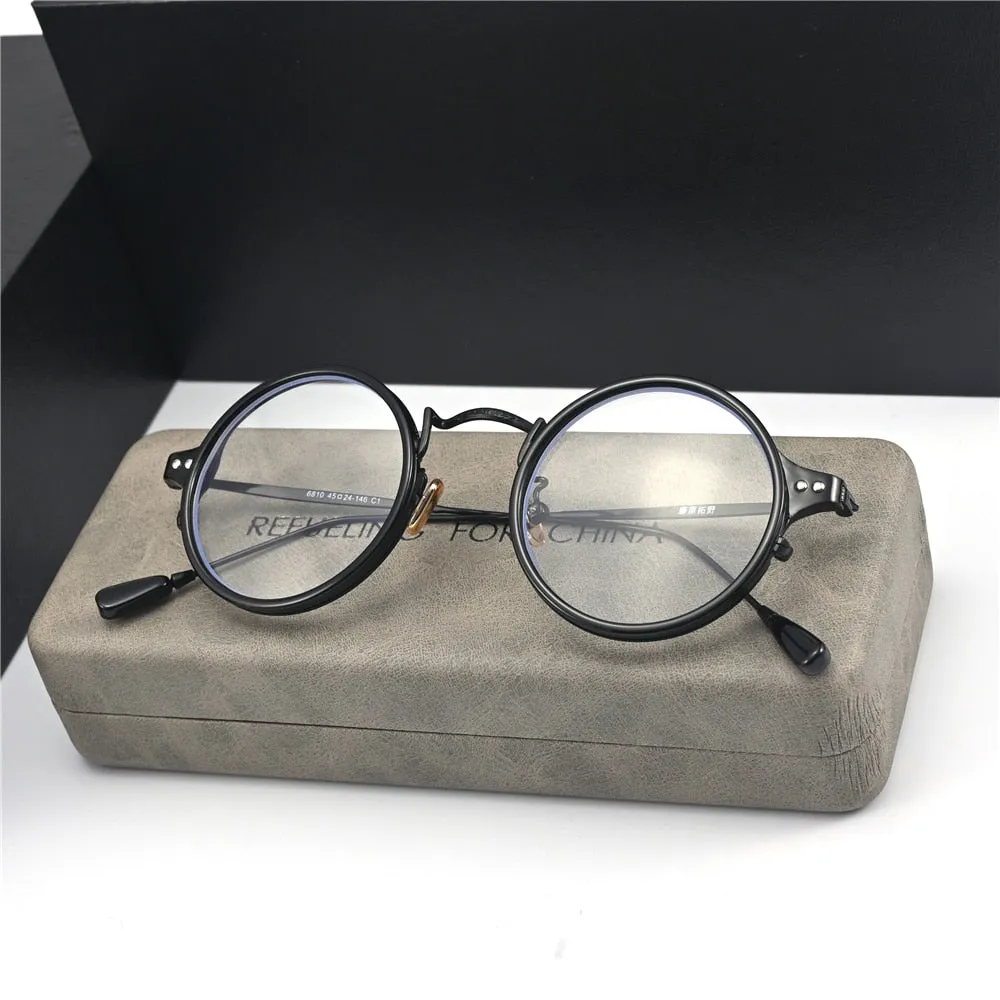 Cubojue Unisex Full Rim Small Round Alloy Myopic Reading Glasses 89001m