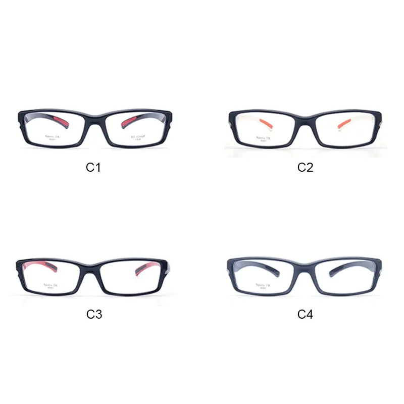 Cubojue Unisex Full Rim Square Tr 90 Titanium Myopic Reading Glasses