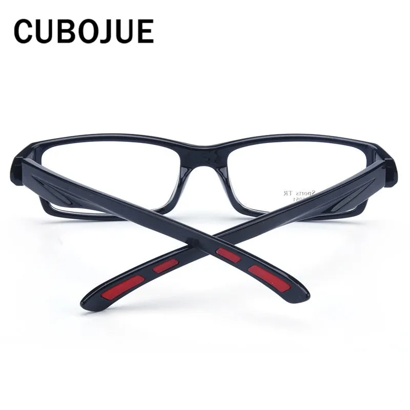 Cubojue Unisex Full Rim Square Tr 90 Titanium Myopic Reading Glasses