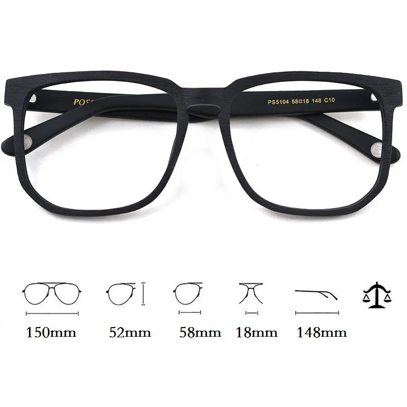 Cubojue Unisex Oversized Square Acetate Eyeglasses PS5104