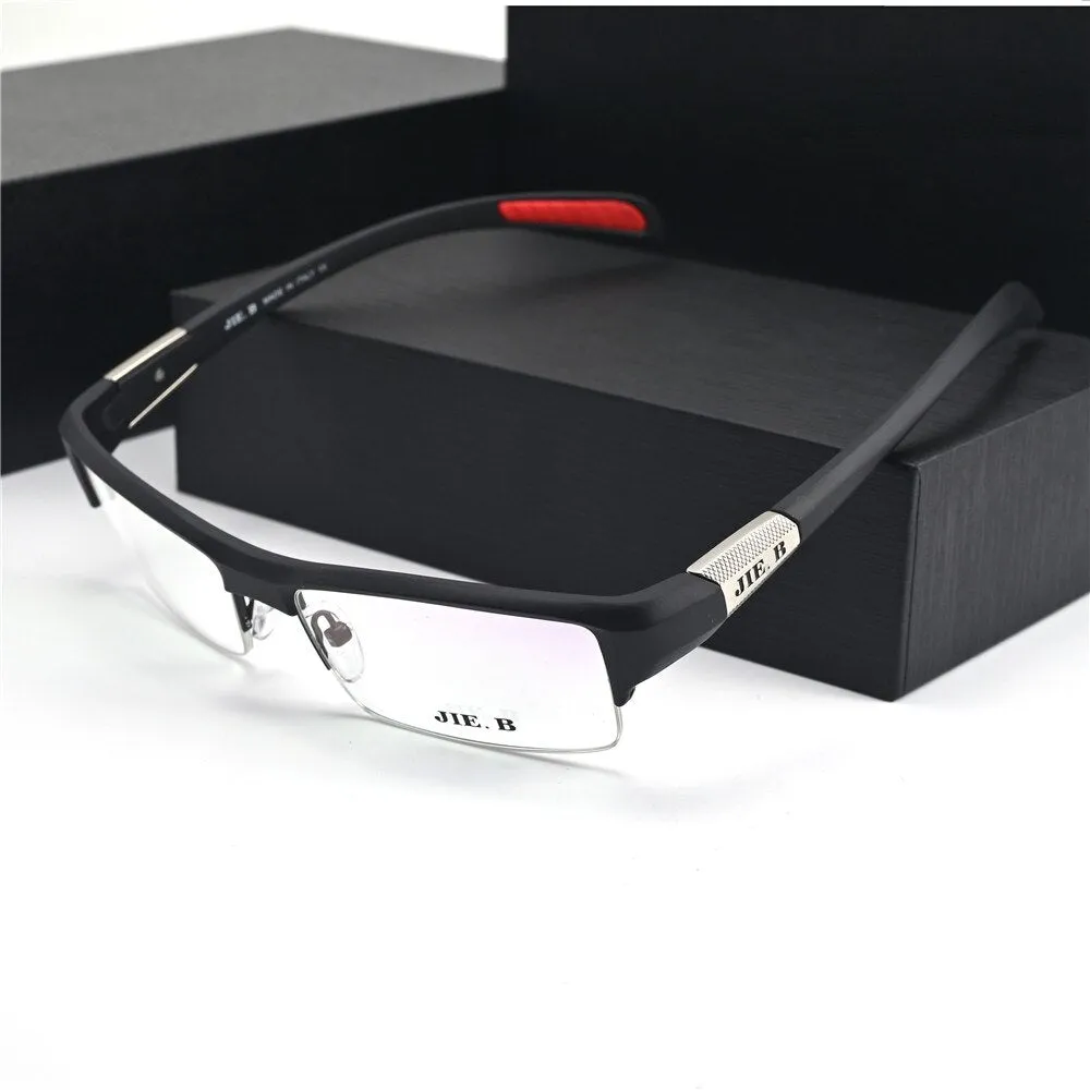 Cubojue Unisex Semi Rim Rectangle Tr 90 Titanium Presbyopic Sport Reading Glasses 9808p