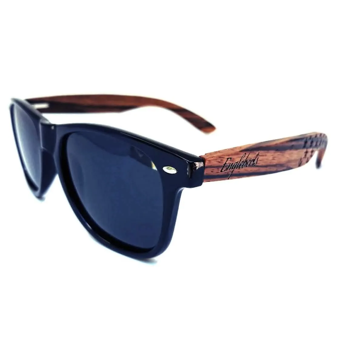 Engleberts Premium Zebrawood Polarized Sunglasses with Artisan Bamboo Case