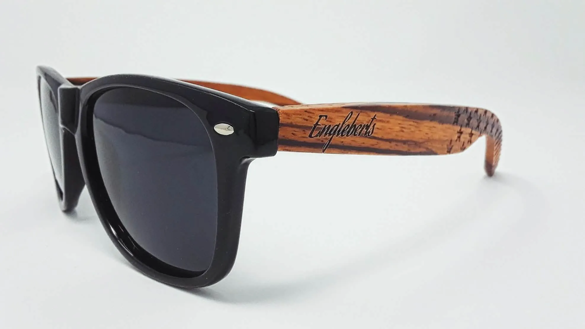 Engleberts Premium Zebrawood Polarized Sunglasses with Artisan Bamboo Case