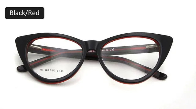 Esnbie Women's Eyeglasses Acetate Cat Eye Spectacles Frame Rt1063