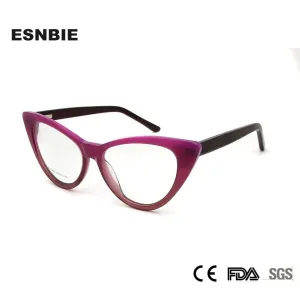 Esnbie Women's Eyeglasses Acetate Cat Eye Spectacles Frame Rt1063