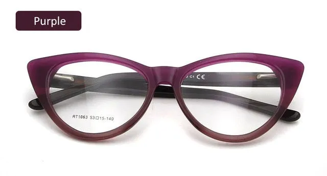 Esnbie Women's Eyeglasses Acetate Cat Eye Spectacles Frame Rt1063