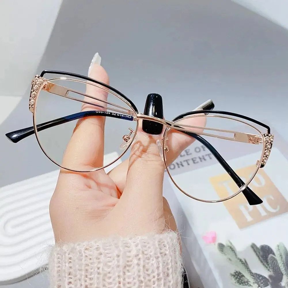 Fashion High Quality Metal Blue Light Blocking Fashion Women Computer Eyeglasses Optical Spectacle Eye Protection Glass Eyewear