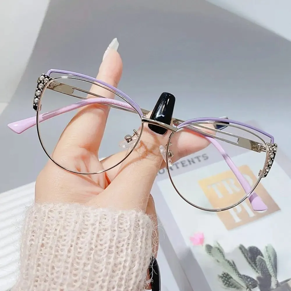 Fashion High Quality Metal Blue Light Blocking Fashion Women Computer Eyeglasses Optical Spectacle Eye Protection Glass Eyewear