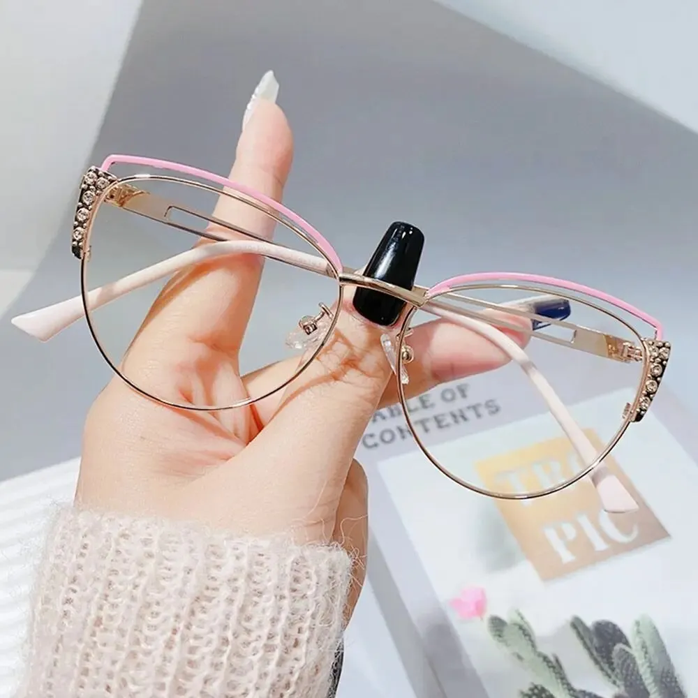 Fashion High Quality Metal Blue Light Blocking Fashion Women Computer Eyeglasses Optical Spectacle Eye Protection Glass Eyewear