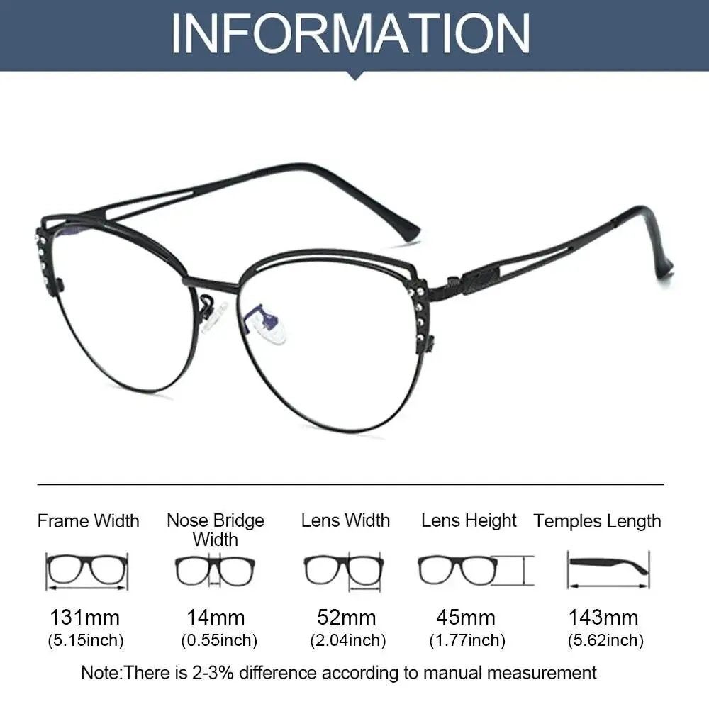 Fashion High Quality Metal Blue Light Blocking Fashion Women Computer Eyeglasses Optical Spectacle Eye Protection Glass Eyewear