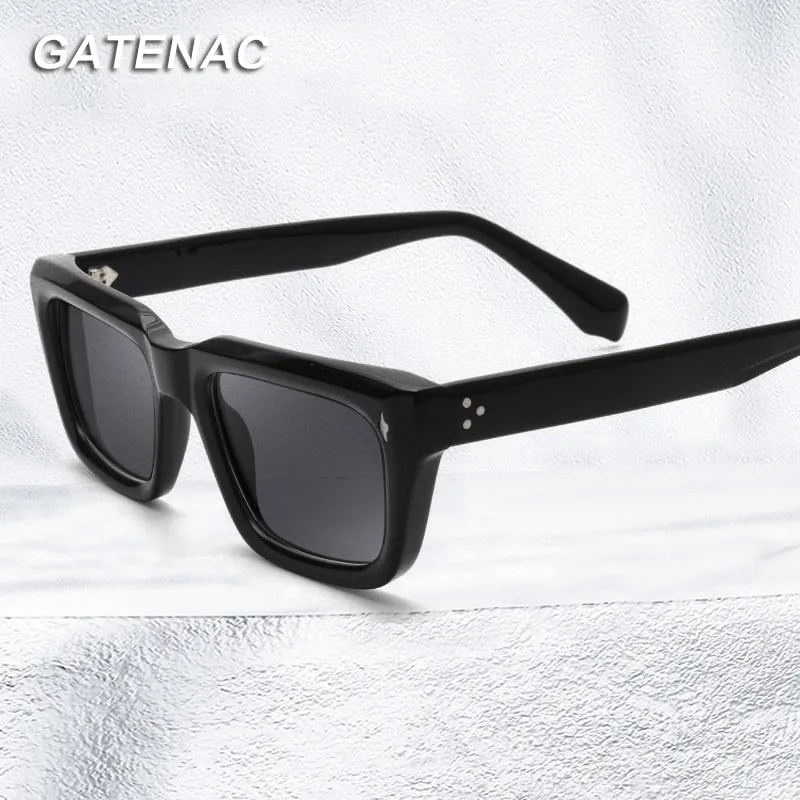 Gatenac Men's Full Rim Square Acetate Frame Polarized Sunglasses Tyj68