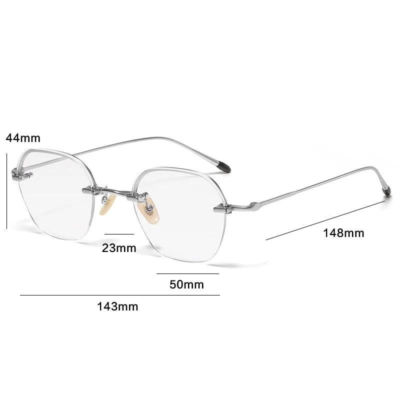 Gatenac Unisex Full Rim Irregular Square Titanium Eyeglasses Gxyj1039