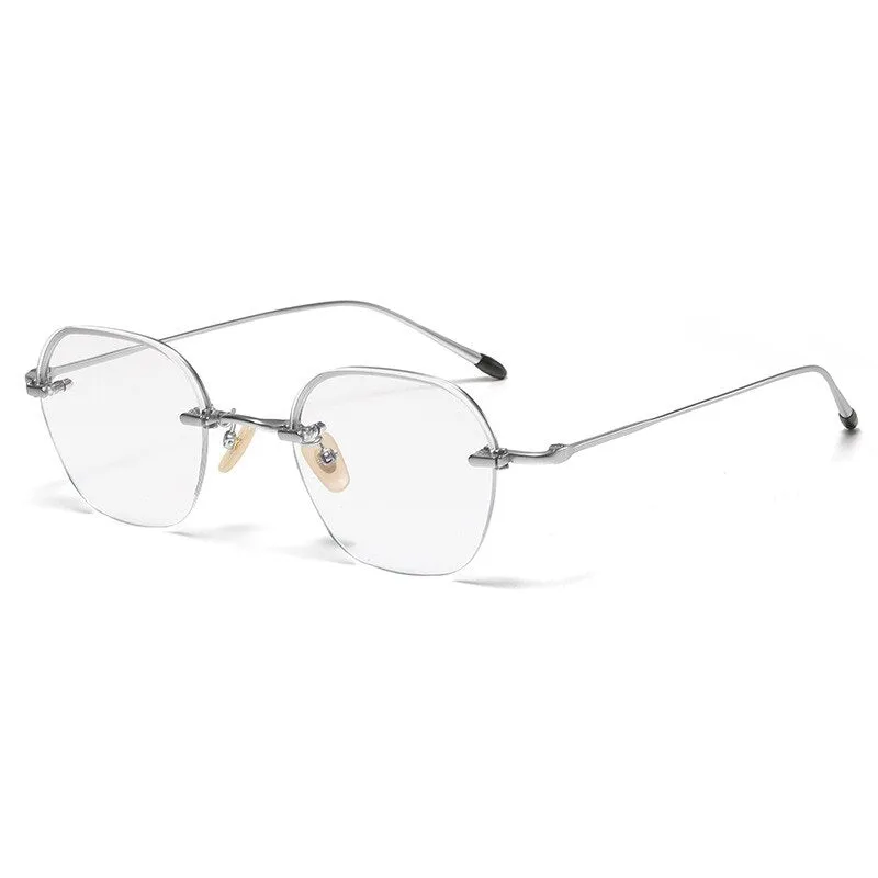 Gatenac Unisex Full Rim Irregular Square Titanium Eyeglasses Gxyj1039