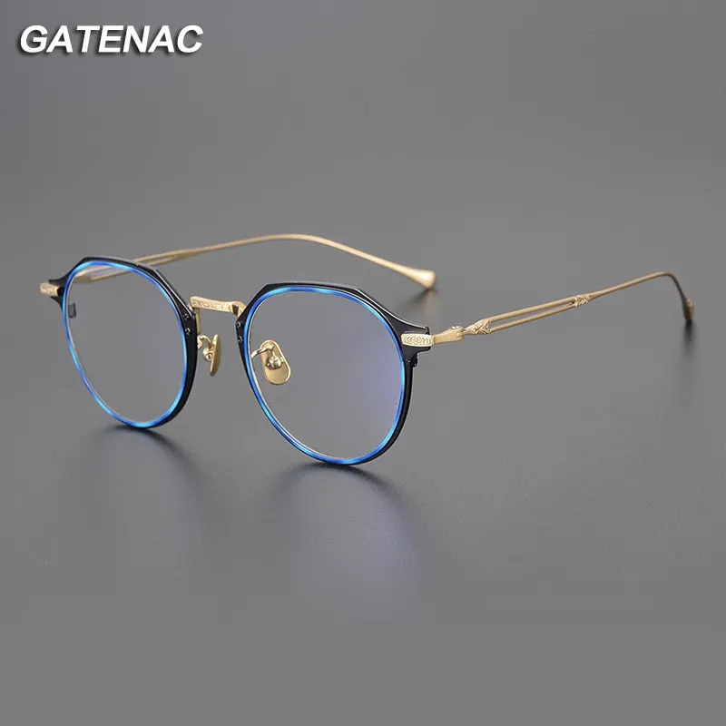 Gatenac Unisex Full Rim Octagonal Titanium Eyeglasses Gxyj1123