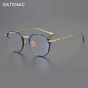 Gatenac Unisex Full Rim Octagonal Titanium Eyeglasses Gxyj1123