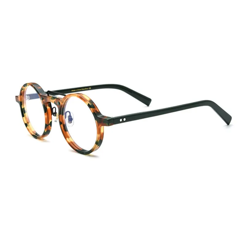 Gatenac Unisex Full Rim Round Acetate Double Bridge Frame Eyeglasses Gxyj808