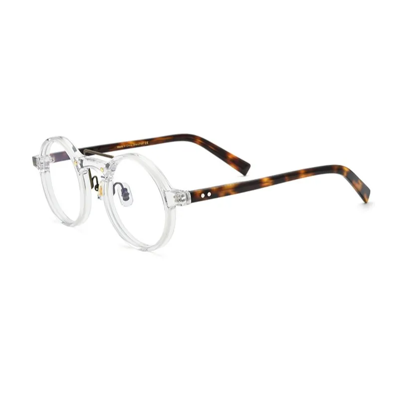 Gatenac Unisex Full Rim Round Acetate Double Bridge Frame Eyeglasses Gxyj808