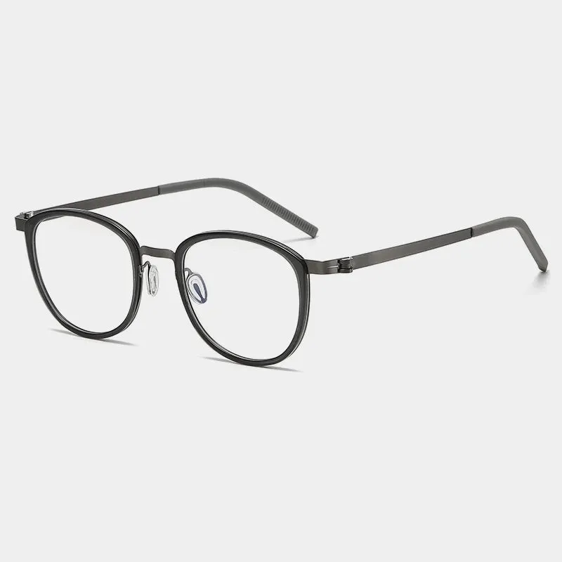 Gatenac Unisex Full Rim Round Acetate Eyeglasses Gxyj-1184