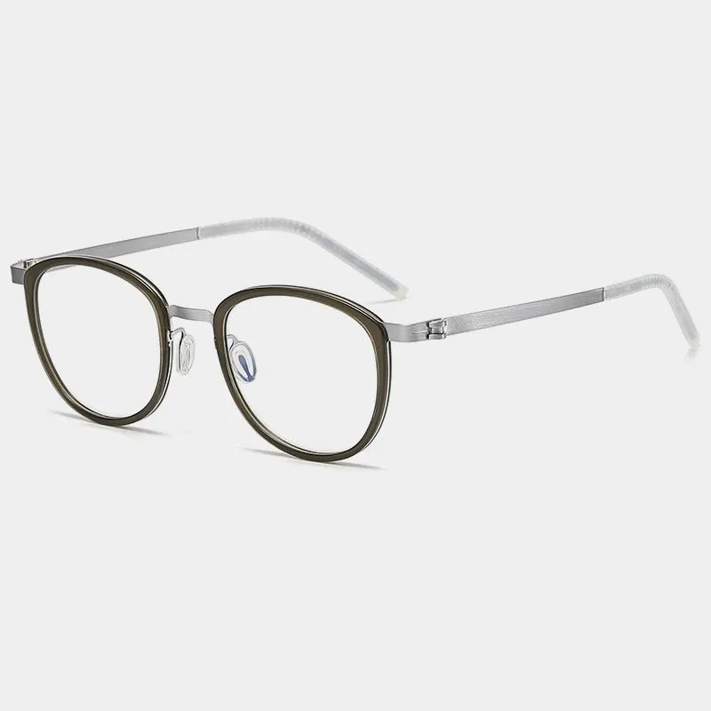 Gatenac Unisex Full Rim Round Acetate Eyeglasses Gxyj-1184