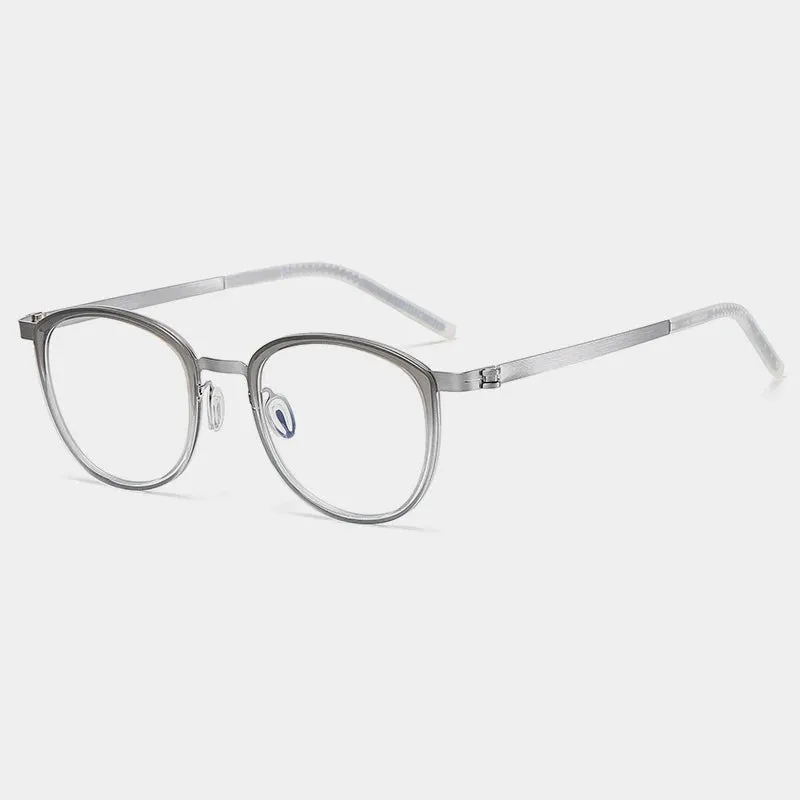 Gatenac Unisex Full Rim Round Acetate Eyeglasses Gxyj-1184