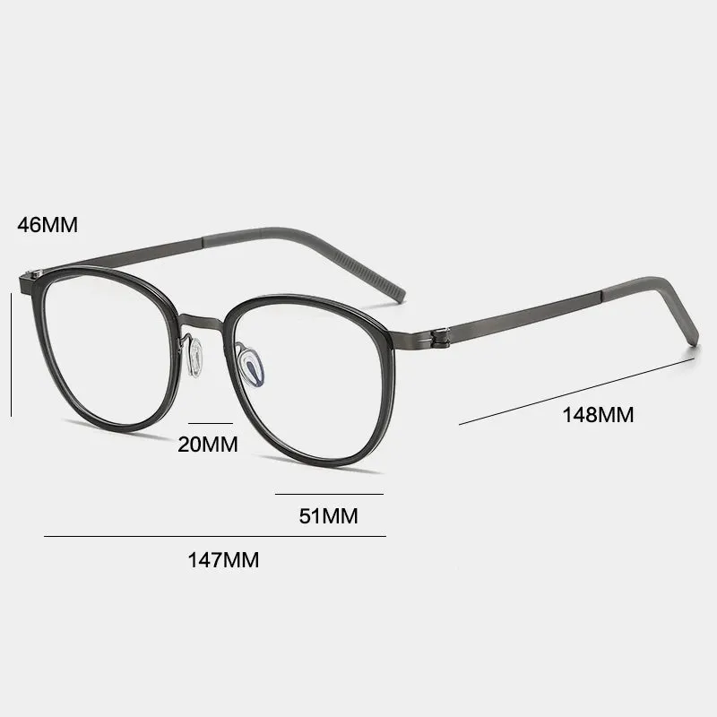 Gatenac Unisex Full Rim Round Acetate Eyeglasses Gxyj-1184