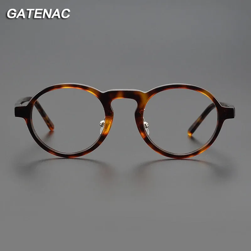 Gatenac Unisex Full Rim Round Acetate Eyeglasses Gxyj1043