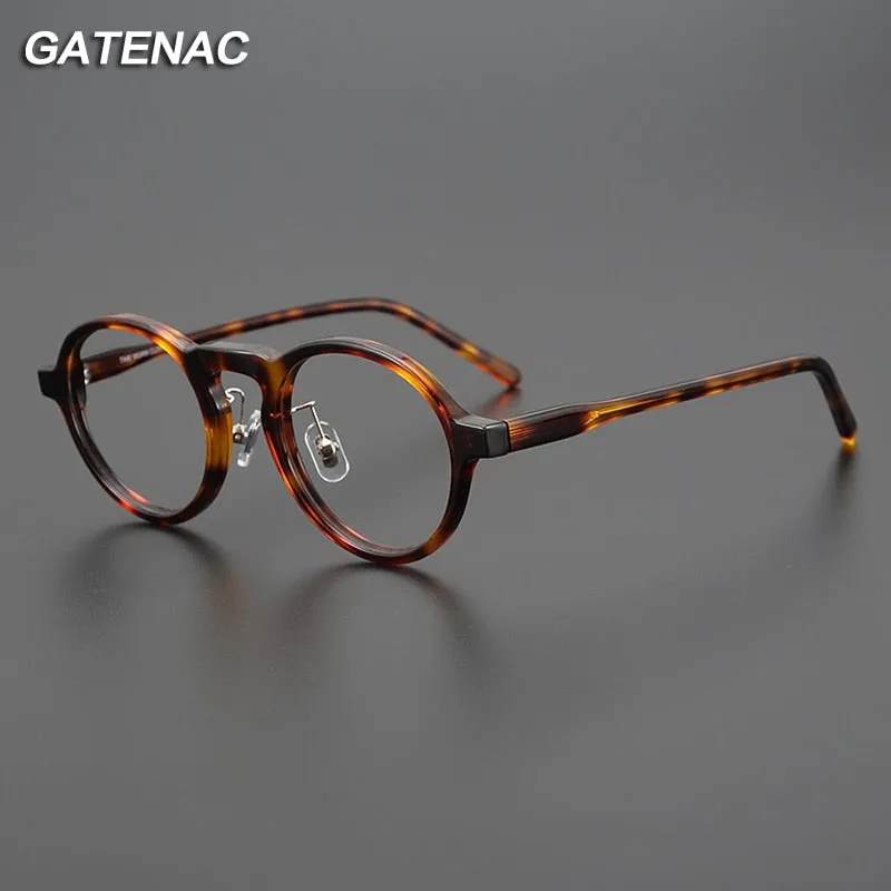 Gatenac Unisex Full Rim Round Acetate Eyeglasses Gxyj1043