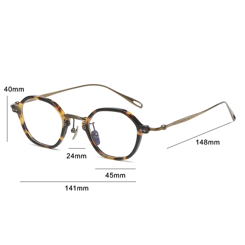 Gatenac Unisex Full Rim Round Titanium Acetate Eyeglasses Gxyj1090