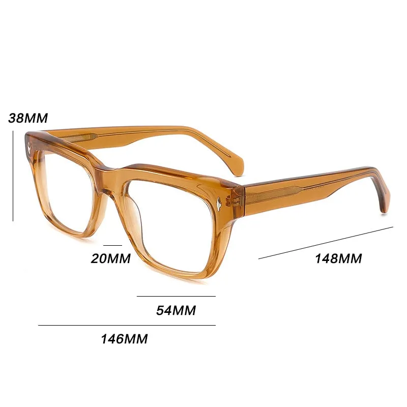 Gatenac Unisex Full Rim Square Acetate Frame Eyeglasses Gxyj798