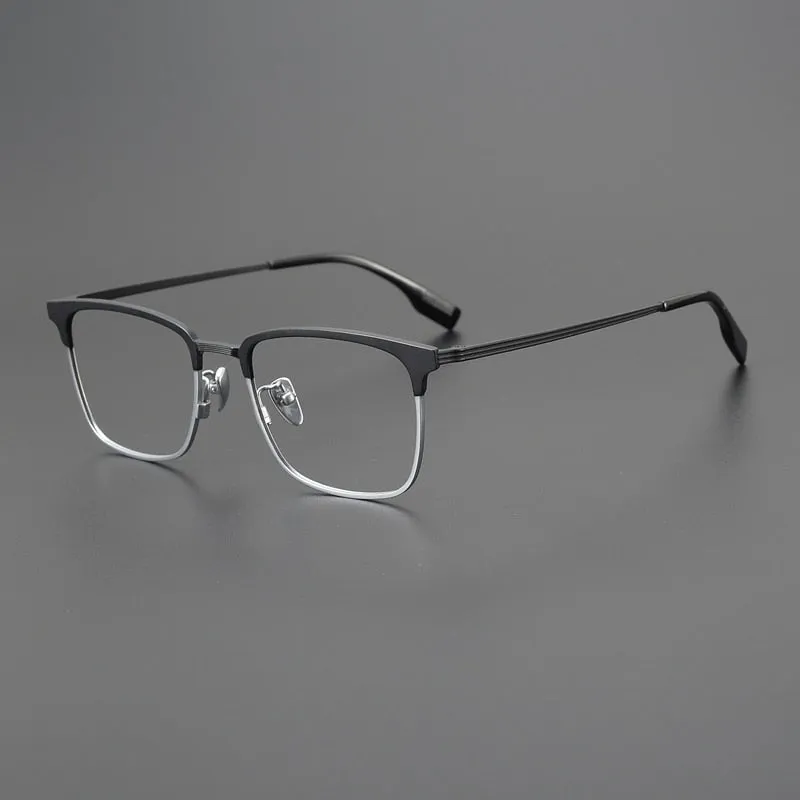 Gatenac Unisex Full Rim Square Acetate Titanium Eyeglasses Gxyj1066