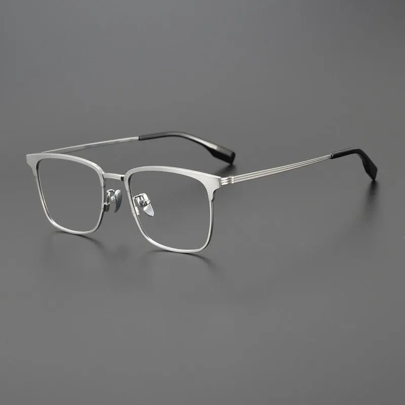 Gatenac Unisex Full Rim Square Acetate Titanium Eyeglasses Gxyj1066