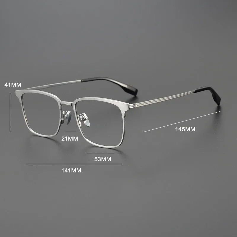 Gatenac Unisex Full Rim Square Acetate Titanium Eyeglasses Gxyj1066