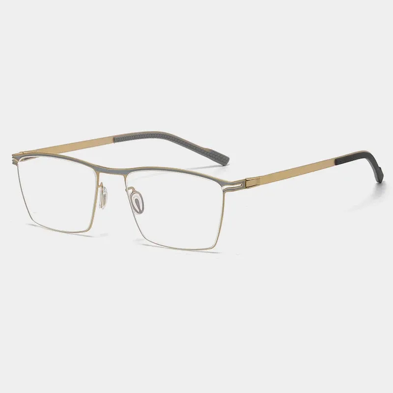 Gatenac Unisex Full Rim Square Titanium Eyeglasses Gxyj1147