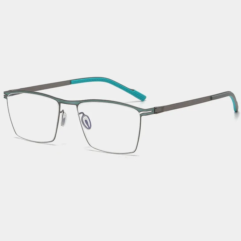 Gatenac Unisex Full Rim Square Titanium Eyeglasses Gxyj1147