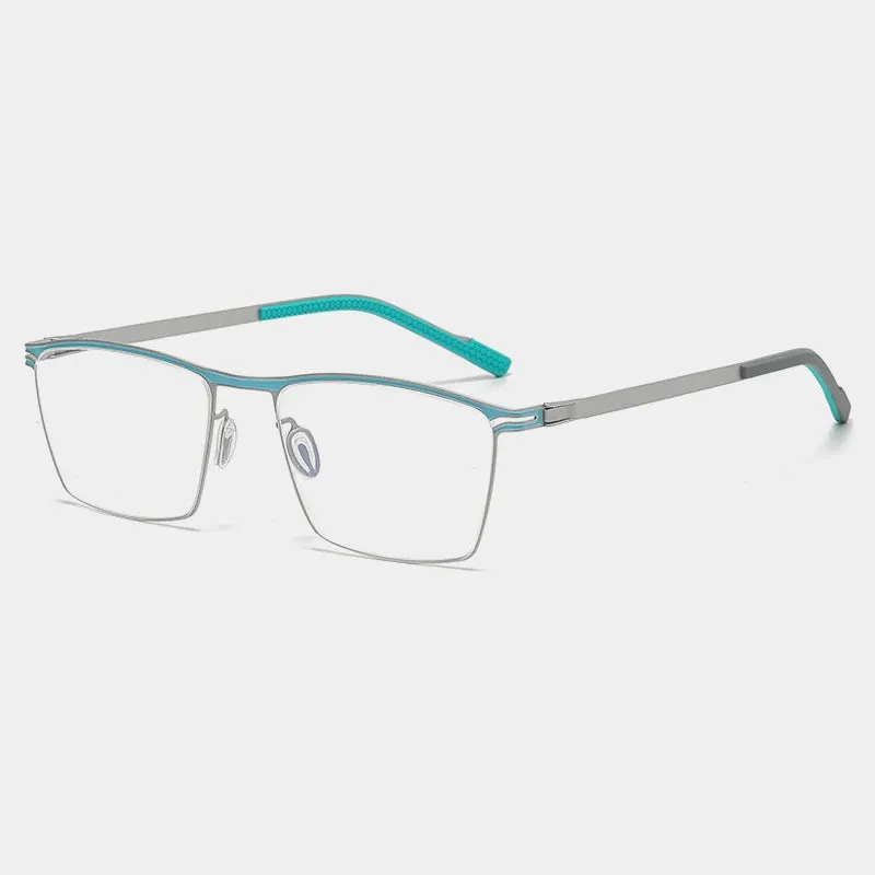 Gatenac Unisex Full Rim Square Titanium Eyeglasses Gxyj1147