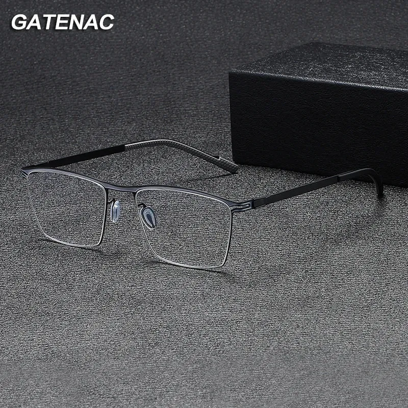 Gatenac Unisex Full Rim Square Titanium Eyeglasses Gxyj1147