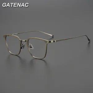 Gatenac Unisex Full Rim Square Titanium Eyeglasses Gxyj965