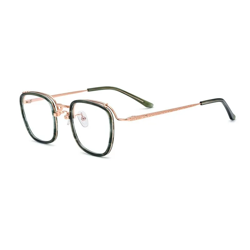 Gatenac Unisex Full Rim Square Tr 90 Titanium Eyeglasses Gxyj976