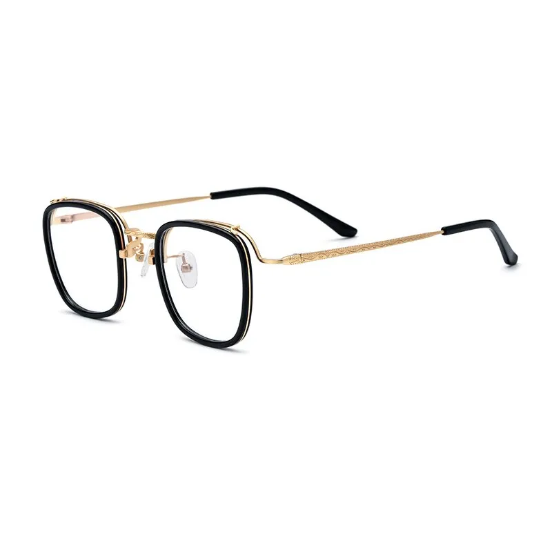 Gatenac Unisex Full Rim Square Tr 90 Titanium Eyeglasses Gxyj976