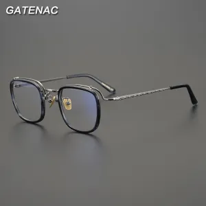 Gatenac Unisex Full Rim Square Tr 90 Titanium Eyeglasses Gxyj976