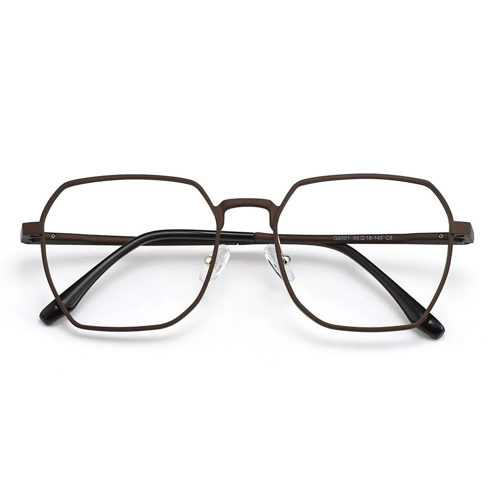 Gmei Men's Full Rim Square Eyeglasses Hydronalium Spring Hinges Gf9001