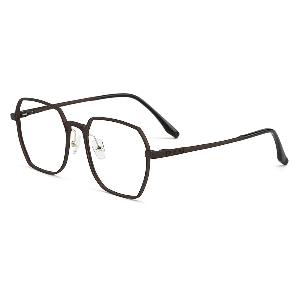 Gmei Men's Full Rim Square Eyeglasses Hydronalium Spring Hinges Gf9001