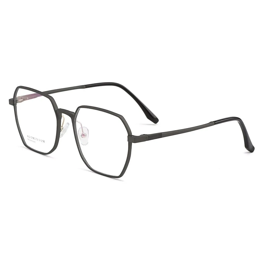 Gmei Men's Full Rim Square Eyeglasses Hydronalium Spring Hinges Gf9001