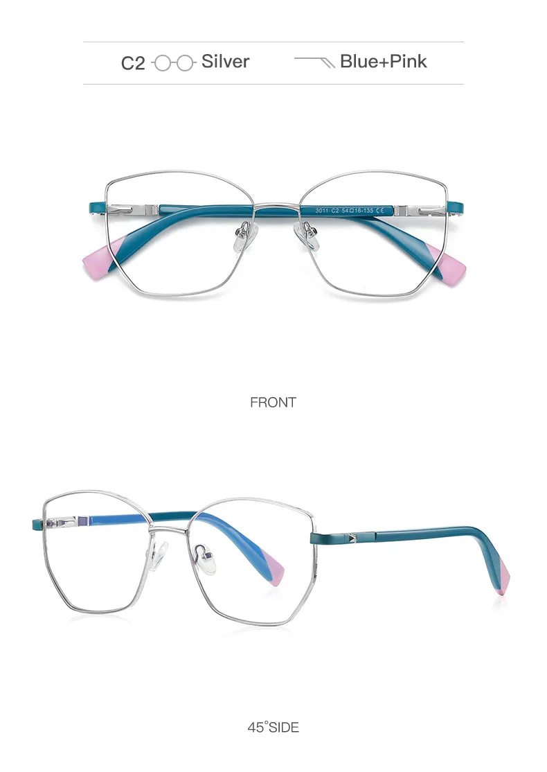 Gmei Unisex Full Rim Alloy Square Polygonal Frame Eyeglasses 3011