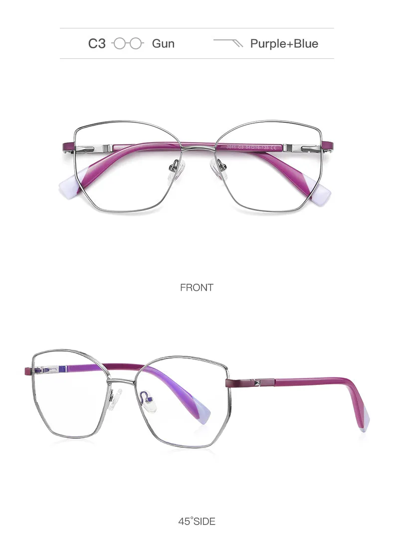 Gmei Unisex Full Rim Alloy Square Polygonal Frame Eyeglasses 3011