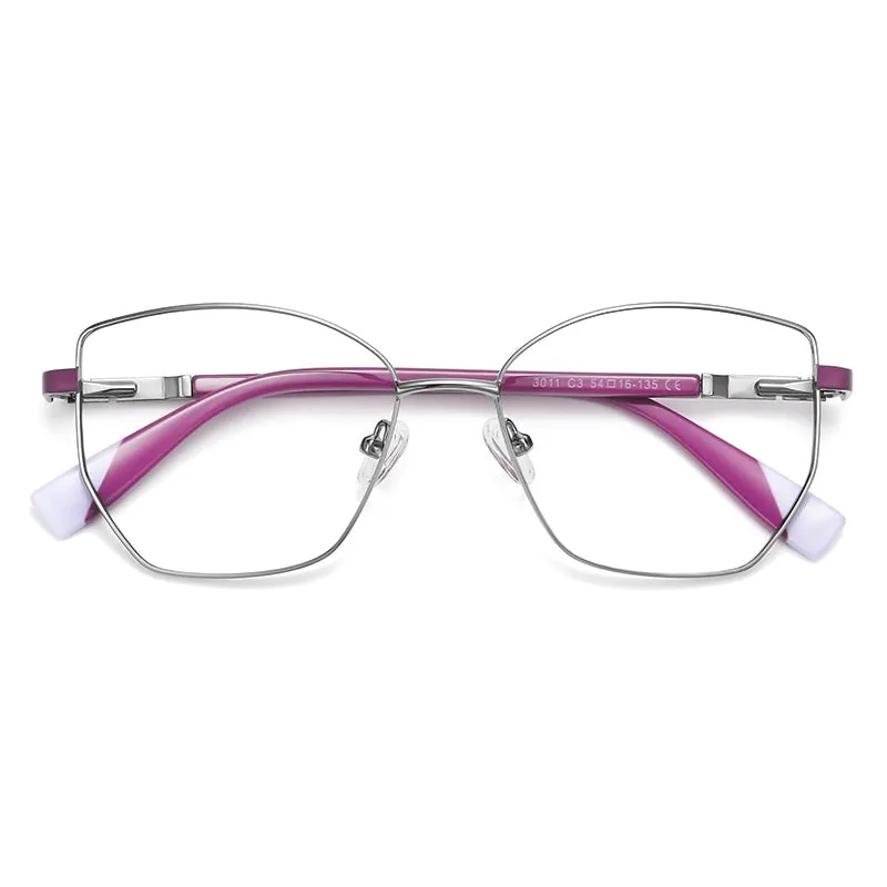 Gmei Unisex Full Rim Alloy Square Polygonal Frame Eyeglasses 3011