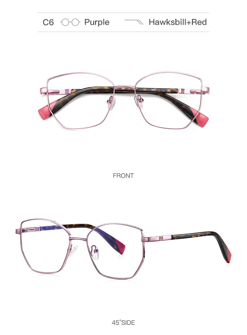 Gmei Unisex Full Rim Alloy Square Polygonal Frame Eyeglasses 3011